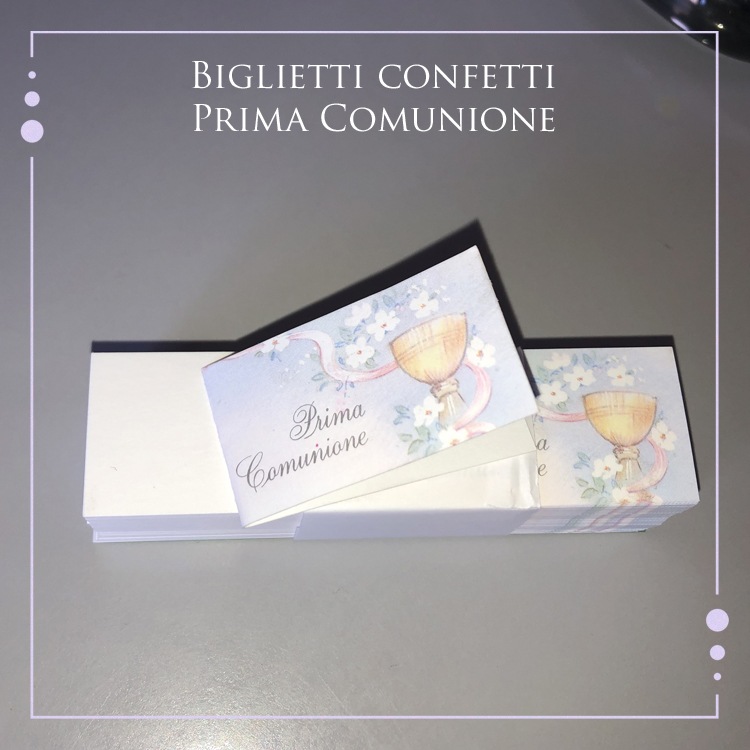 Bigliettini bomboniere Prima Comunione – Mod. 2 – Conf. da n. 100